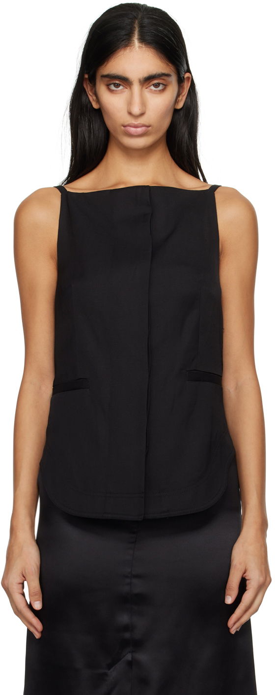 Majica brez rokavov Loulou de Saison Loulou de Saison Mihant Square Neck Camisole Črna | MIHANT