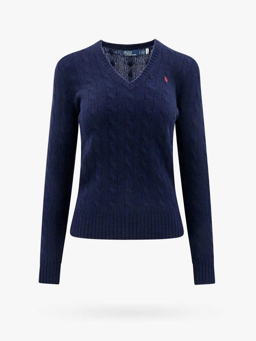 Pleteni pulover Polo by Ralph Lauren V-Neck Sweater Modra | 211910422003