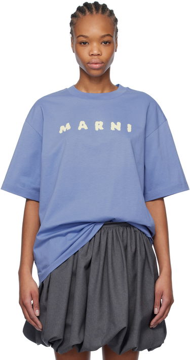 Majica Marni Marni Scribbled Logo T-Shirt Modra | THJET49P13 USCX42, 0