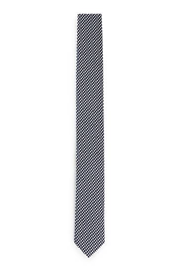 Pasovi BOSS Silk-Blend Jacquard Tie with Geometric Pattern Mornarica | 50535298