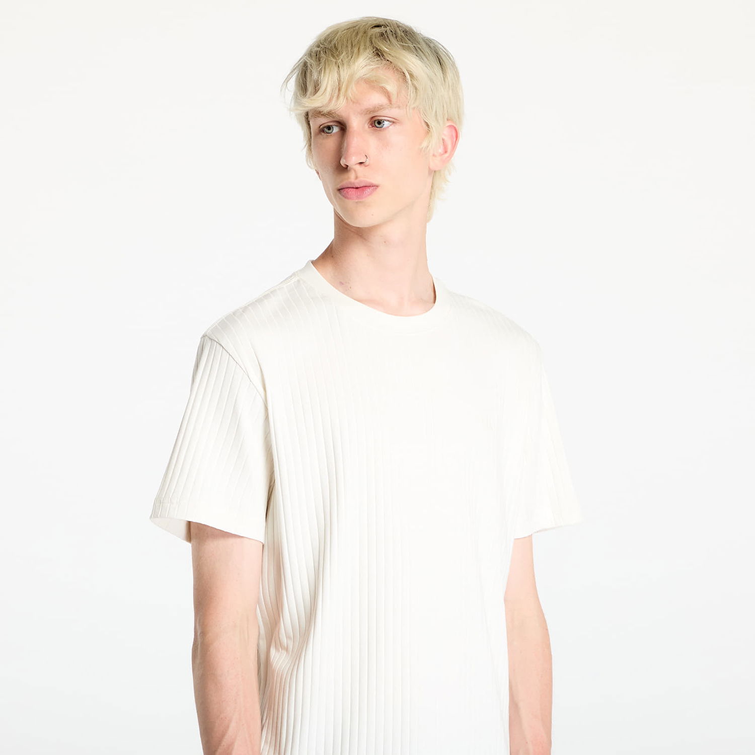 Majica CALVIN KLEIN Linear Quilted Tee Ivory Bela | J30J326149 YBI, 1