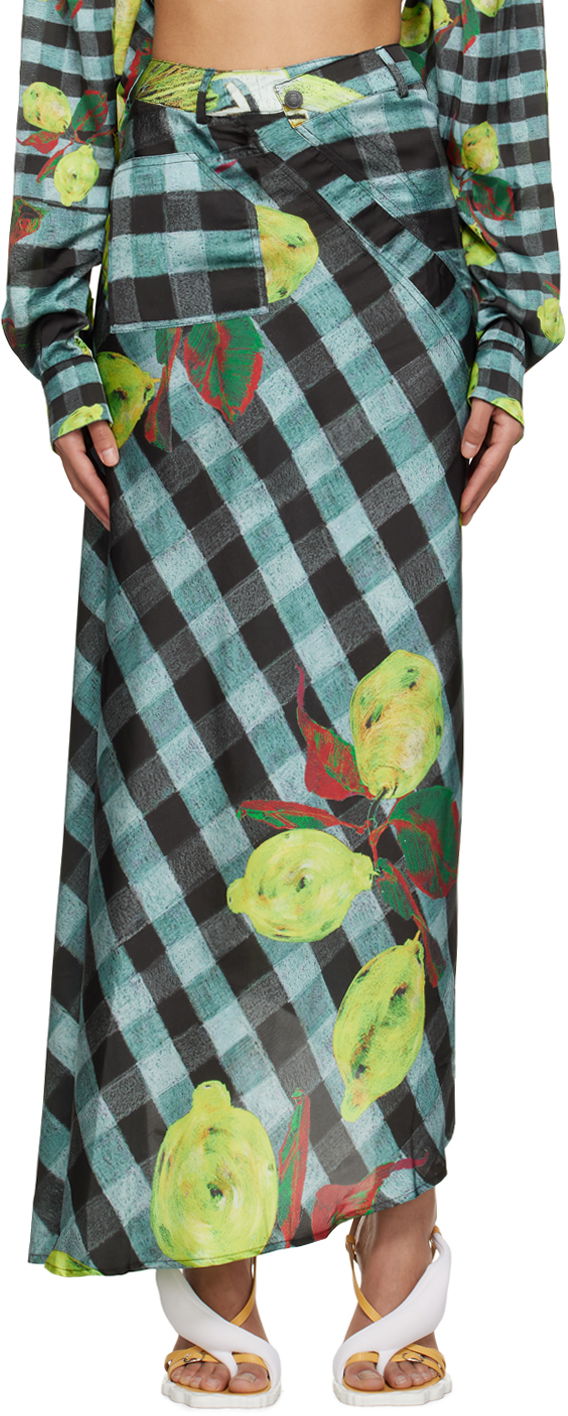 Krila Ottolinger Ottolinger Lemon Gingham Maxi Skirt Večbarvna | 1100904
