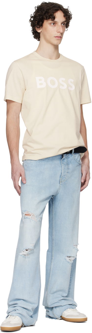 Majica BOSS BOSS Cotton-Jersey Logo T-Shirt Bež | 50495742, 3