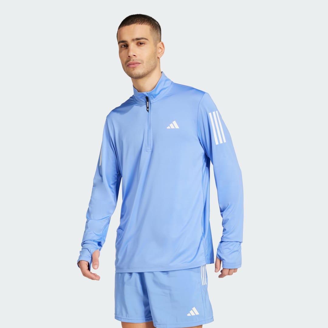 Majica adidas Performance Own The Run Half-Zip Running Top Modra | JW9685, 0
