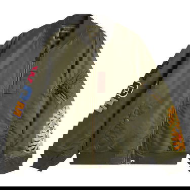 Bomber jakna BAPE Shark MA-1 Bomber Jacket with Tiger Graphic and Letter Patches Zelena | 001HJL801003M-ODR, 1