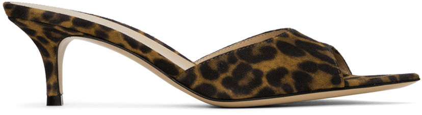 Modni dodatki Gianvito Rossi Gianvito Rossi Elle 55 Suede Leopard Print Mules Rjava | G15110.55RIC.CMD
