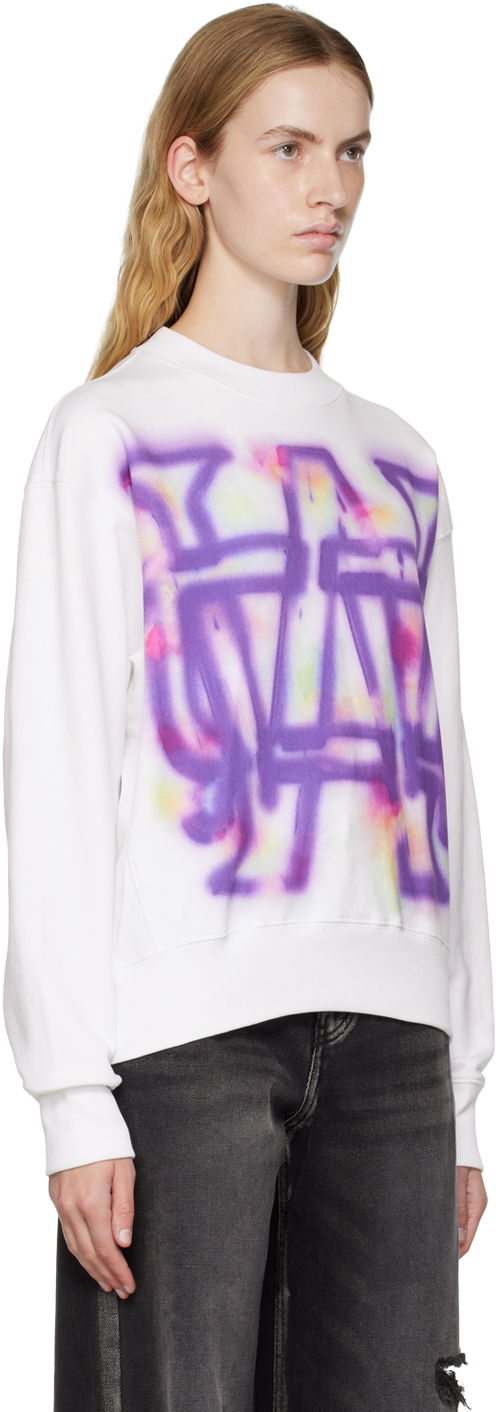 Pleteni pulover We11done We11done Rainbow Symbol Sweatshirt Bela | WD-TS3-22-829-U-WH, 1