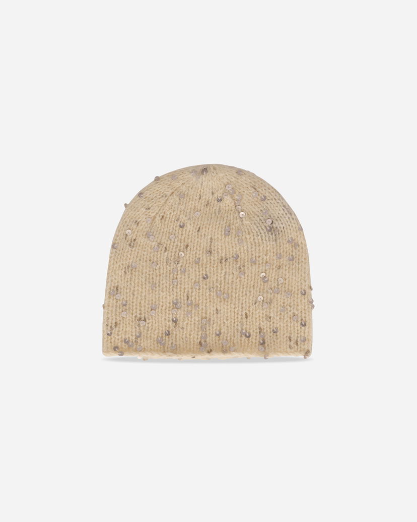 Beanie UNDERCOVER Angora Knit Beanie with Sequins Bež | UP2E1H01 6