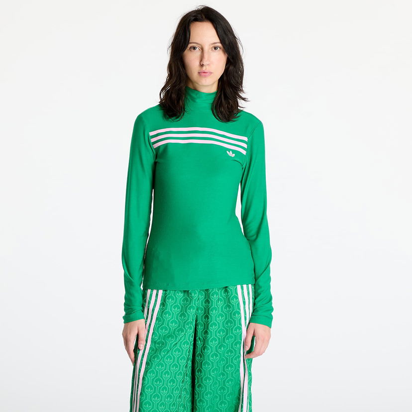 Majica adidas Originals Longsleeve 3-Stripe Tee Green Zelena | JN8314