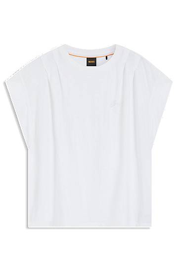 Majica BOSS Relaxed-fit T-shirt in cotton jersey with handwritten logo Bela | 50547799