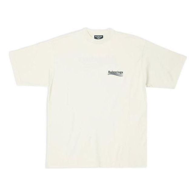 Majica Balenciaga Political Campaign Large Fit T-Shirt Bela | 641675TKVJ18962