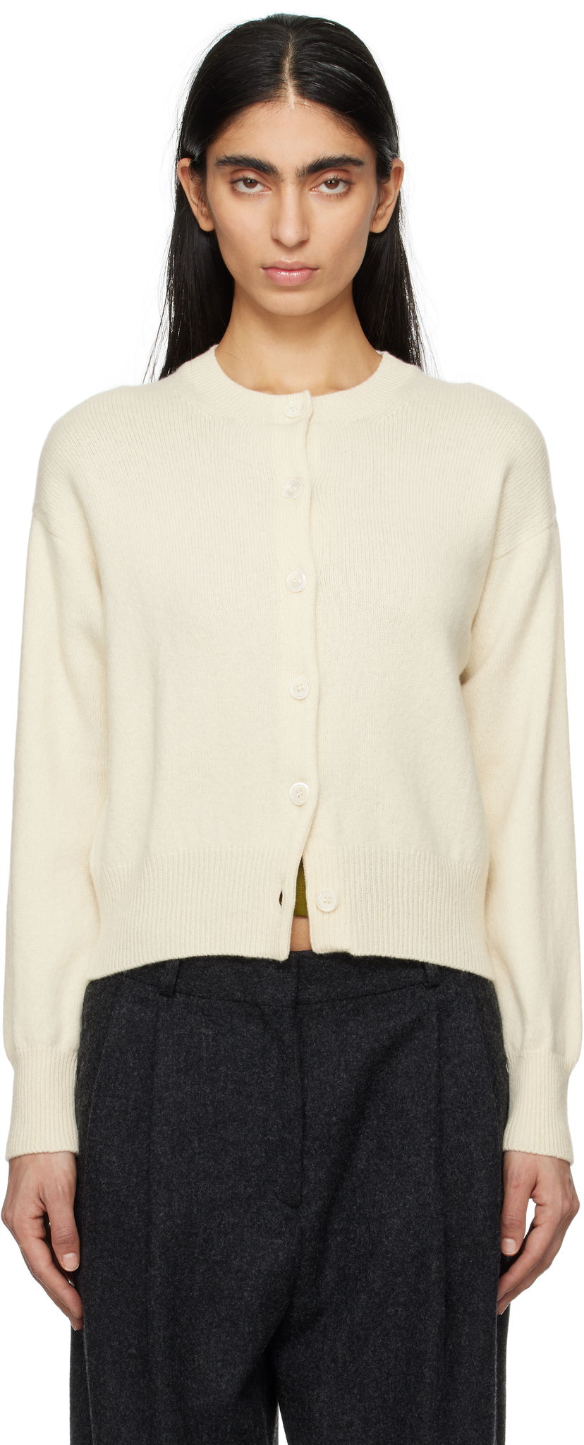 Pleteni pulover &Daughter &Daughter Ada Crewneck Cardigan Bela | HKN03905