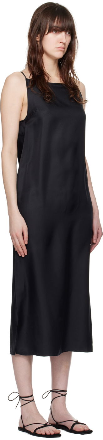 Obleke Loulou de Saison Loulou de Saison Sulum Midi Slip Dress Črna | SULUM, 1