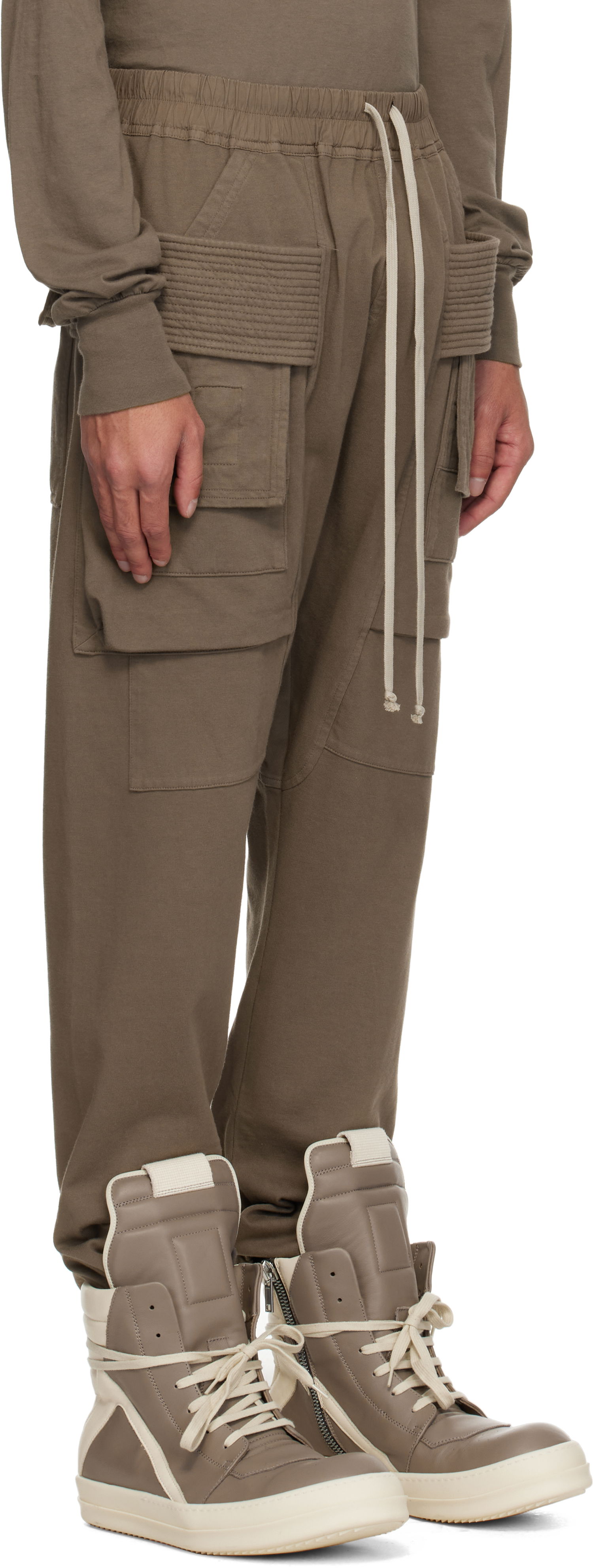 Cargo hlače Rick Owens Rick Owens DRKSHDW Hollywood Creatch Drawstring Cargo Pants Rjava | DU01E3376 RIG, 1