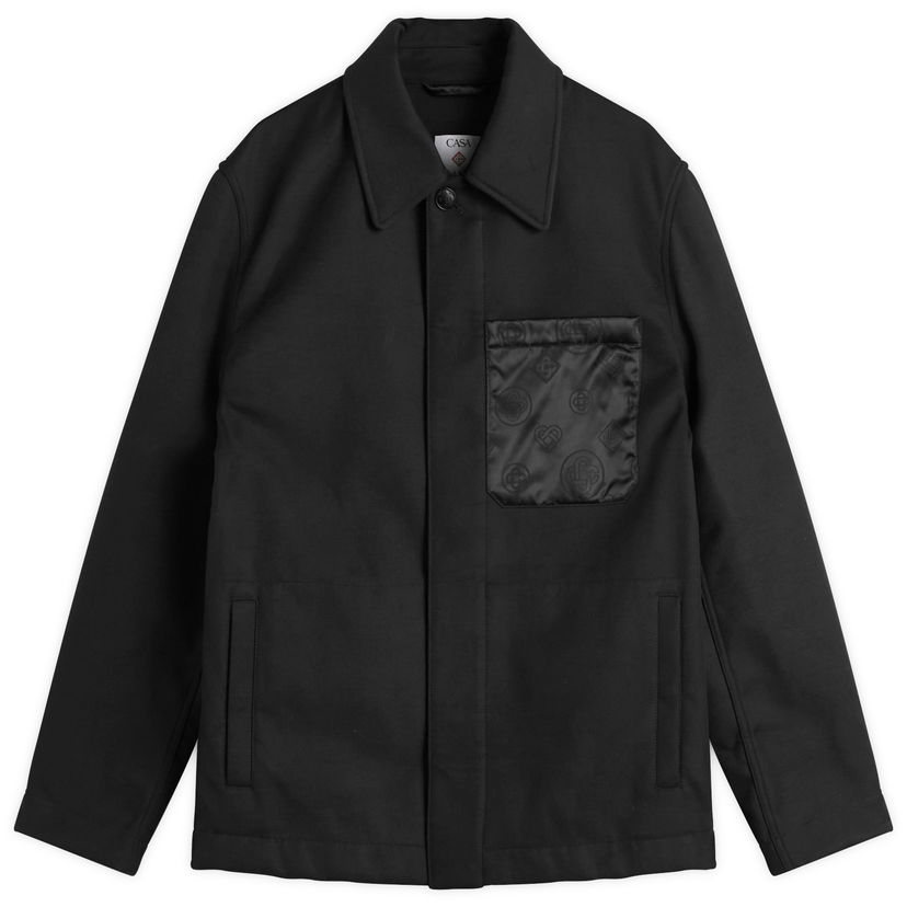 Jakna Casablanca Bonded Techno Wool Workwear Jacket Črna | M-AW25-OT-215-01