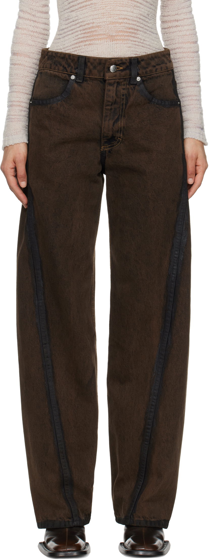 Kavbojke Eckhaus Latta Eckhaus Latta Bend Jeans Rjava | 1225-EL-PS25-O -