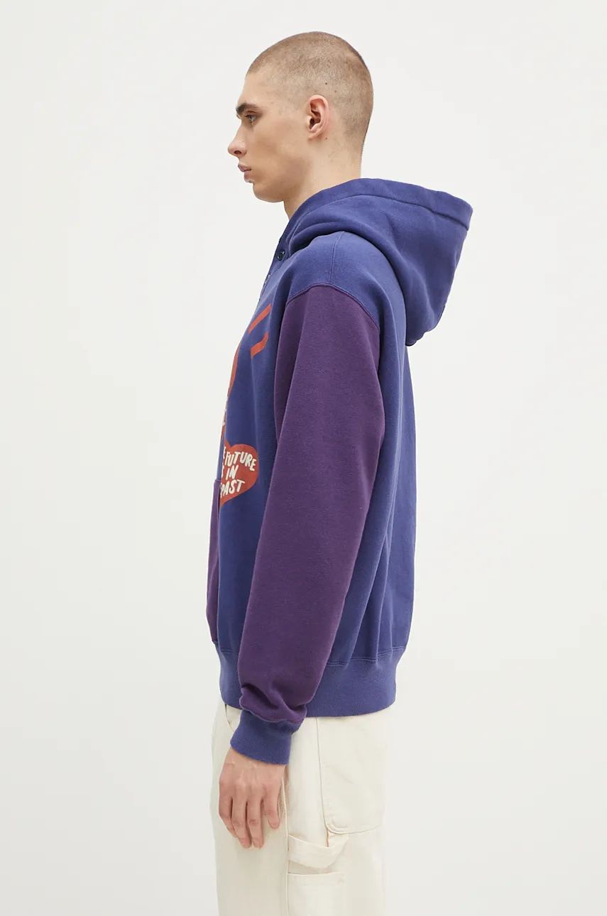 Pulover Human Made Colorblock Hoodie With Print Lila | HM28CS023, 1