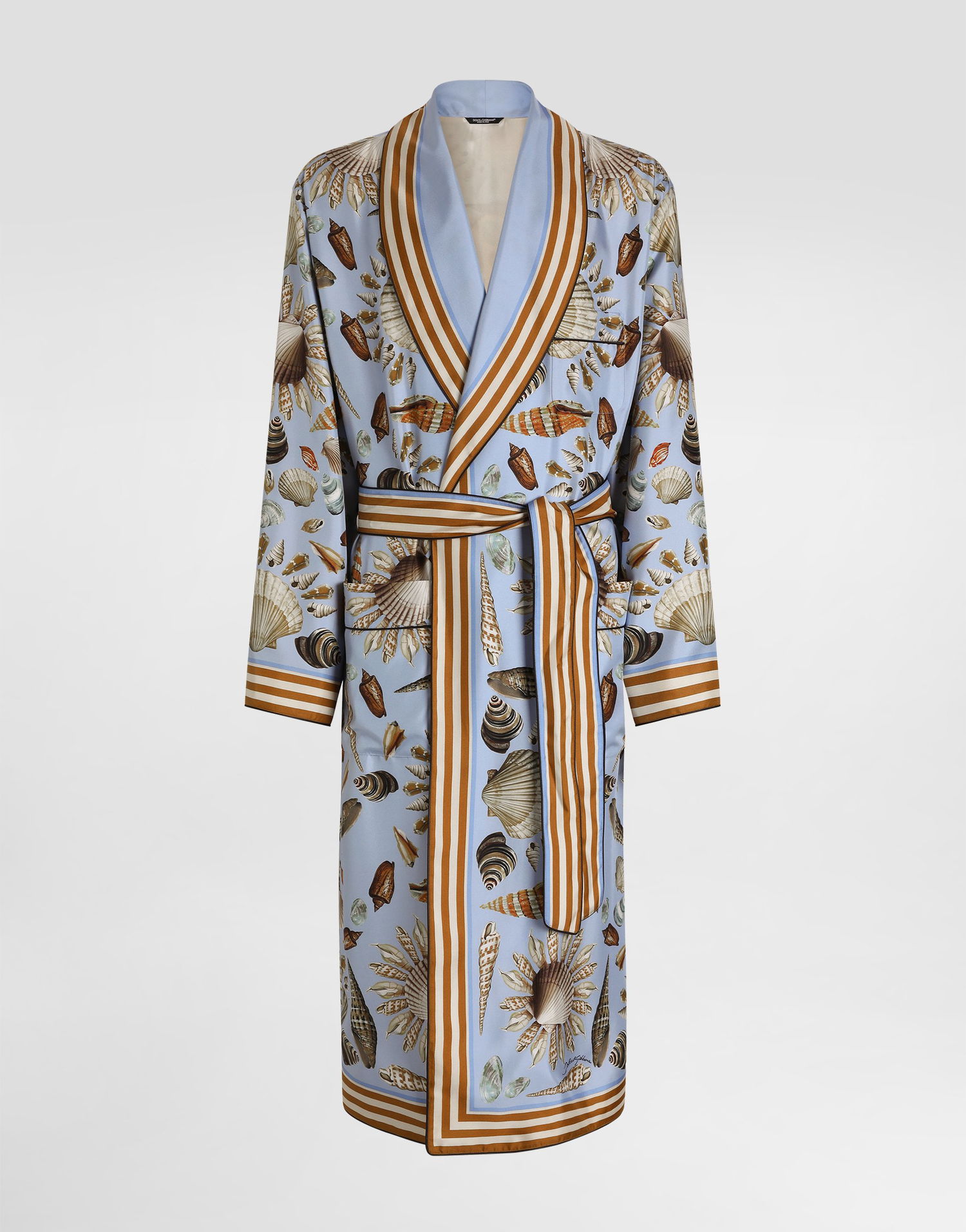 Pižame Dolce & Gabbana Dolce & Gabbana Silk Twill Shell-Print Robe Modra | G031TTHI1ZBHC5PK, 0