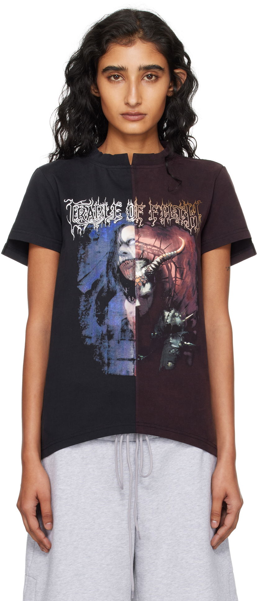Majica VETEMENTS VETEMENTS Cradle of Filth Cut-Up Fitted T-Shirt Črna | WCF76TR930BR