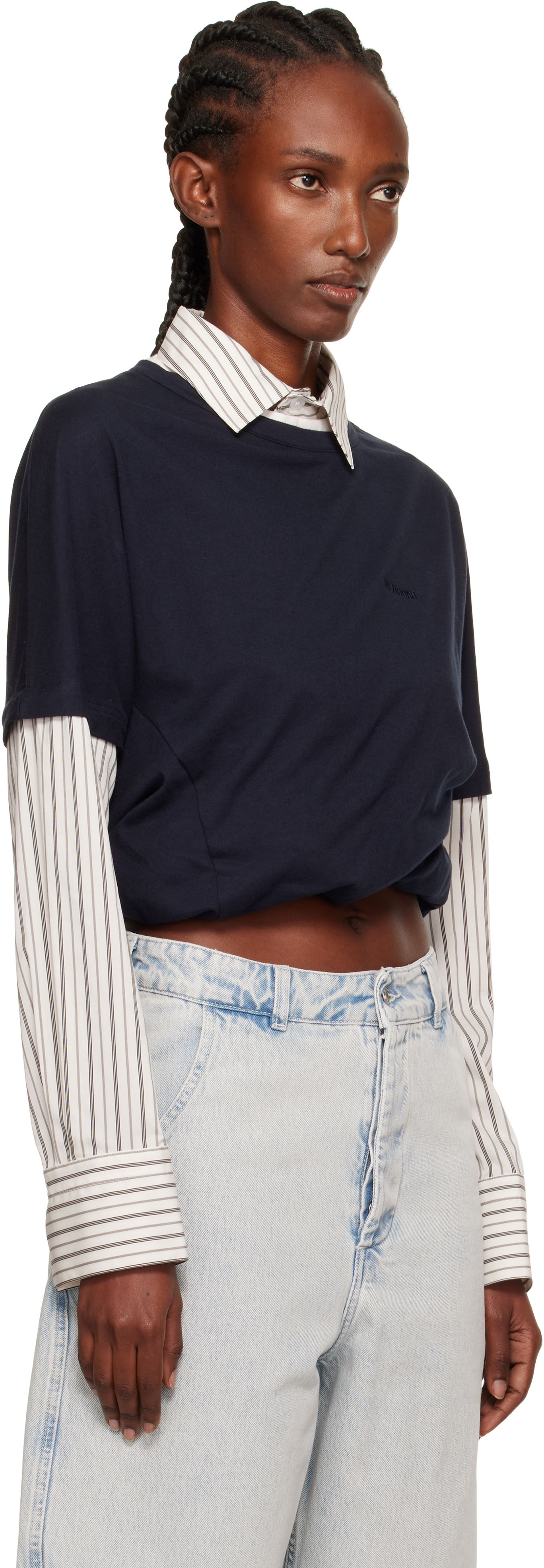 Majica We11done We11done Layered Twist T-Shirt Mornarica | WD-BL2-25-103-W-NV, 1