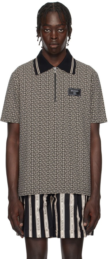 Polo majica Balmain Maze Print Polo Shirt Siva | EH1GC027BC90, 0