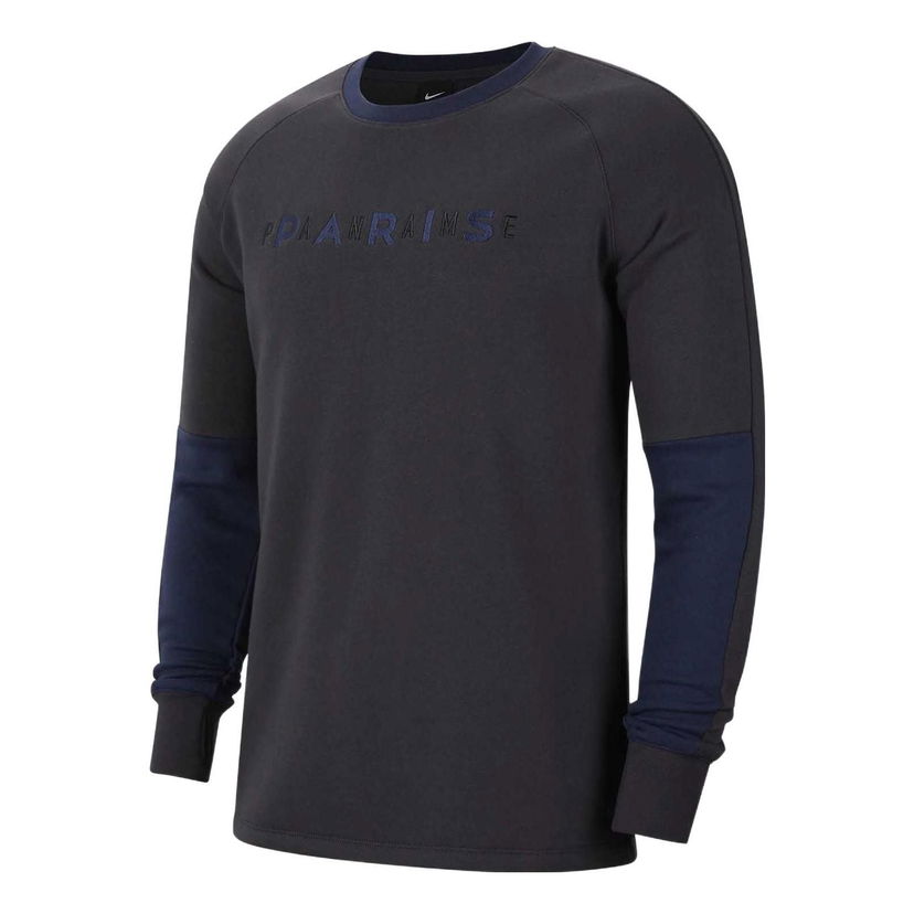 Pleteni pulover Nike PSG Fleece Crewneck Sweatshirt Črna | AT4442-080
