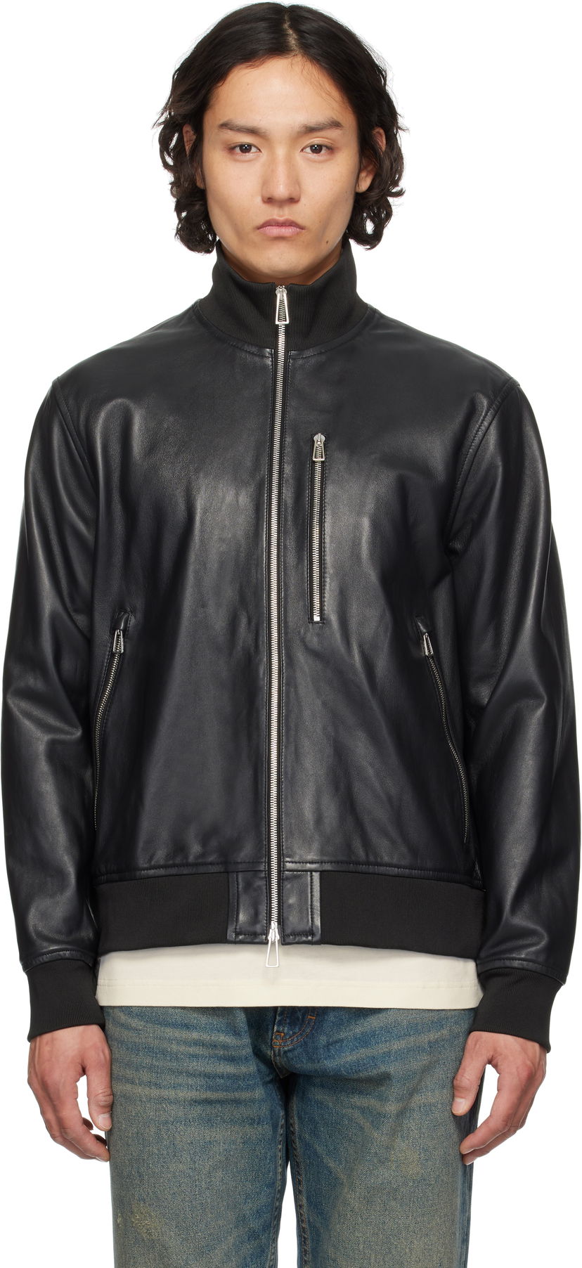 Bomber jakna Paul Smith PS Paul Smith Leather Bomber Jacket Črna | M2R-373ZL-P21450-79