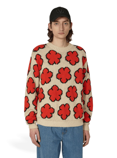 Pleteni pulover KENZO All-Over Boke Flower Jumper Bež | FD55PU3563CI 03