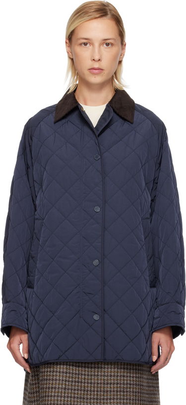 Jakna Max Mara Pepato Quilted Jacket with Corduroy Collar Mornarica | 2525496102600, 0