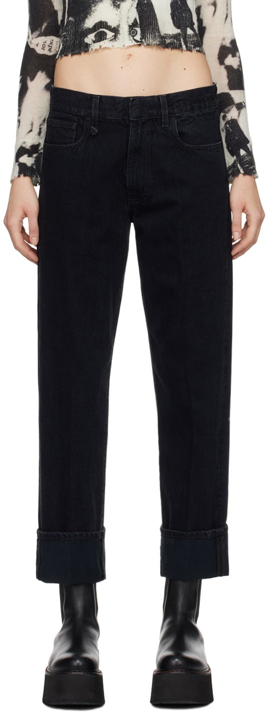 Kavbojke R13 R13 Romeo Cuff Jeans Črna | R13WD113-D184A