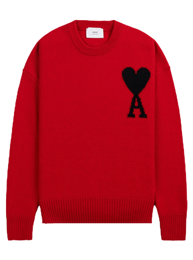 Pleteni pulover AMI ADC Crewneck Rdeča | UKS002 018 605