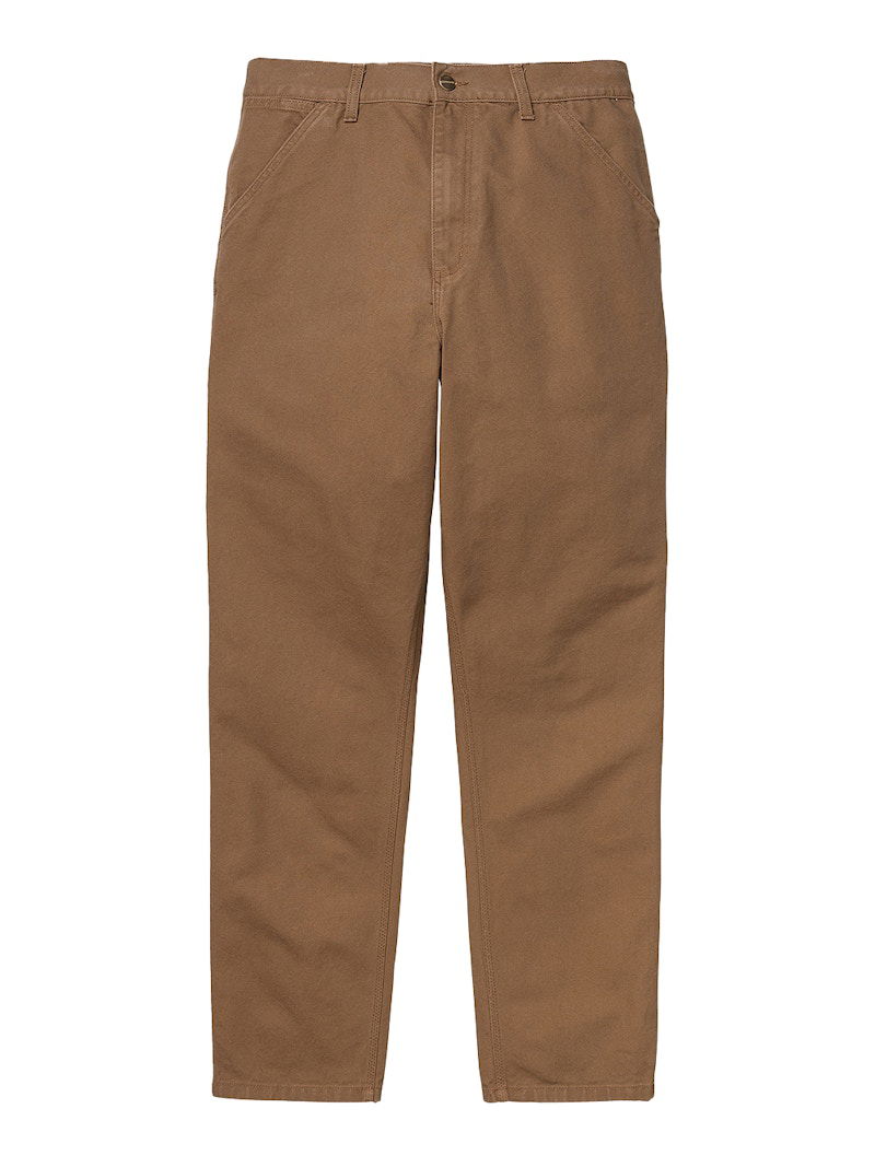 Hlače Carhartt WIP Single Knee Dearborn Canvas 12oz Relaxed Straight Fit Pants Rjava | I026463_HZ_02