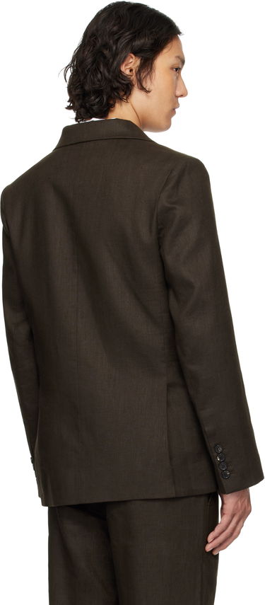 Plašči Bode Bode Linen Double-Breasted Blazer Rjava | MRS25SJ011, 2