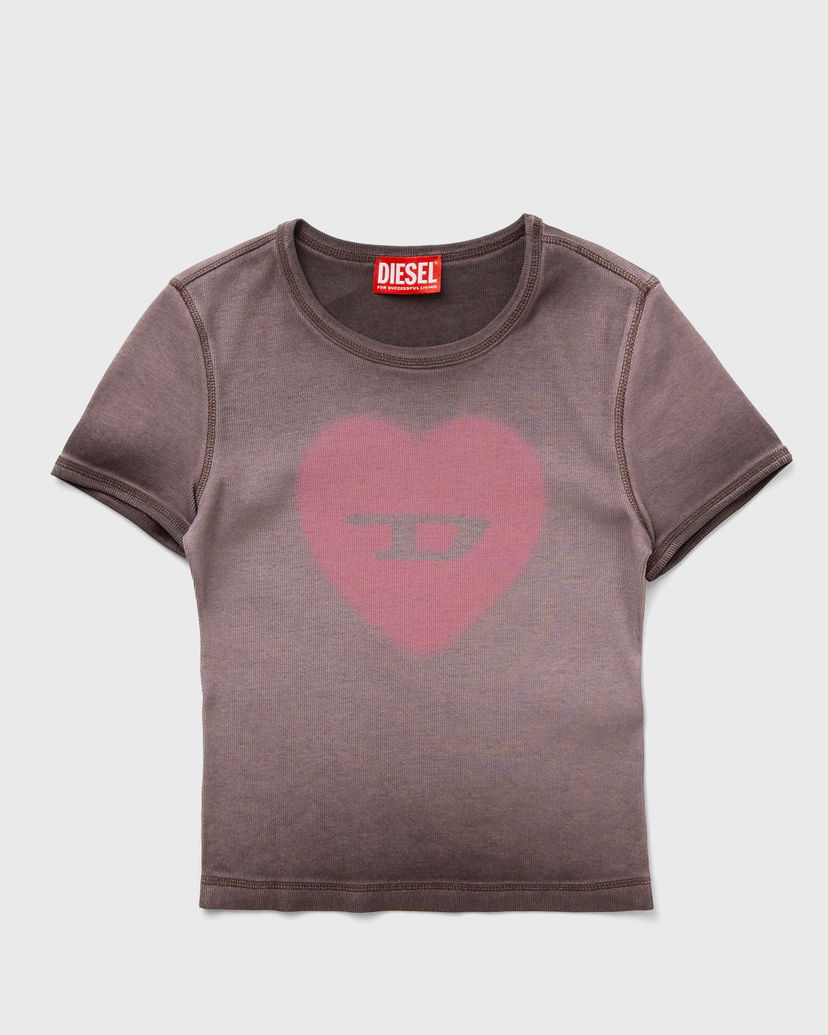 Krop-top Diesel Diesel Heart Graphic Crop T-Shirt Rjava | A12836-0SQAD-7FG