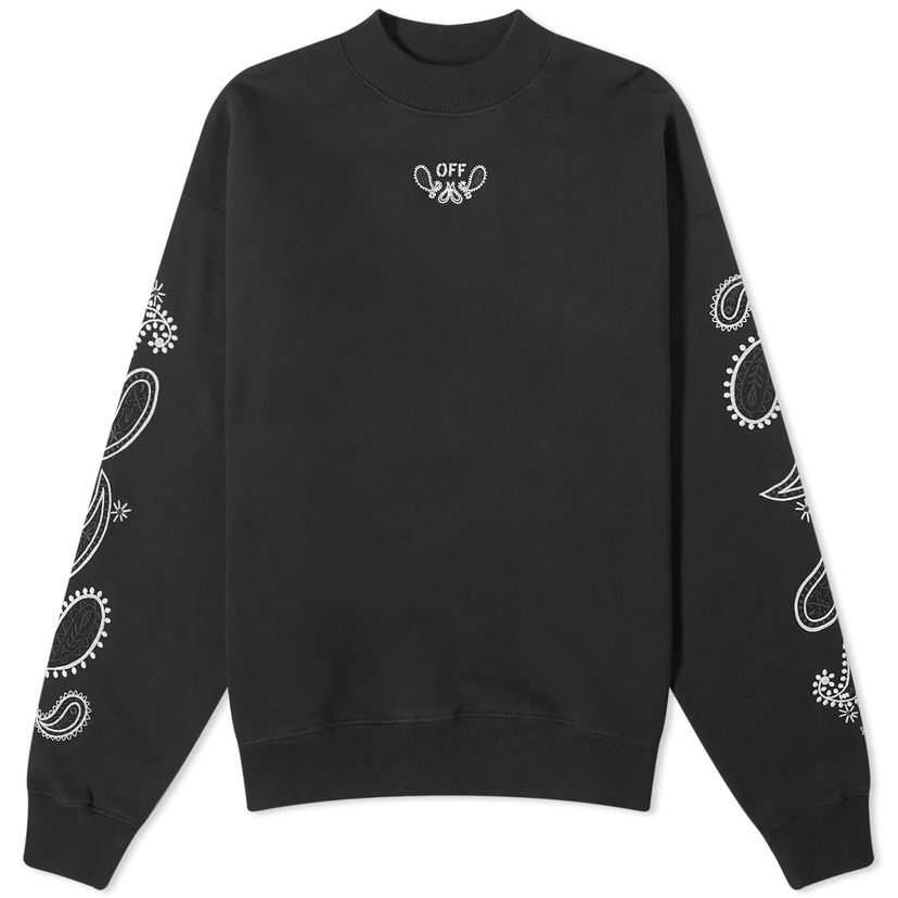 Pulover Off-White Bandana Arrow Crew Sweat Črna | OMBA054S24FLE0021001