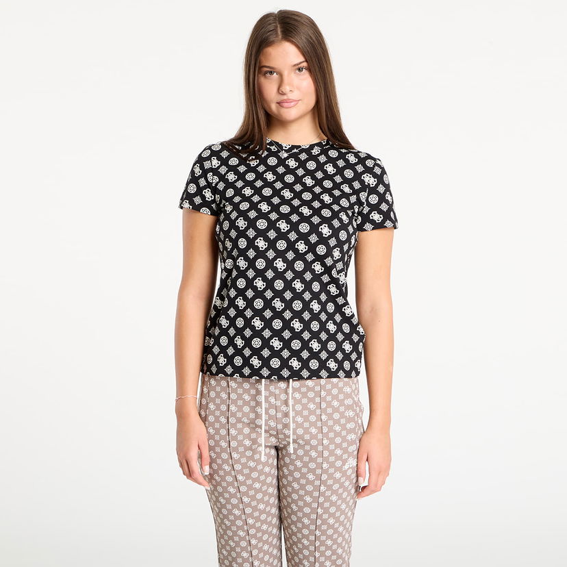 Majica GUESS GUESS Gloria Peony Short Sleeve T-Shirt Črna | V5YI04I3Z14-PJ1Q