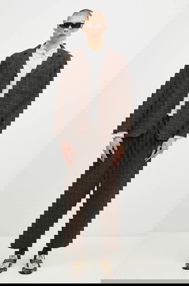 Hlače Universal Works Universal Works Wool-Blend Trousers Rjava | 31156.BLACK, 4