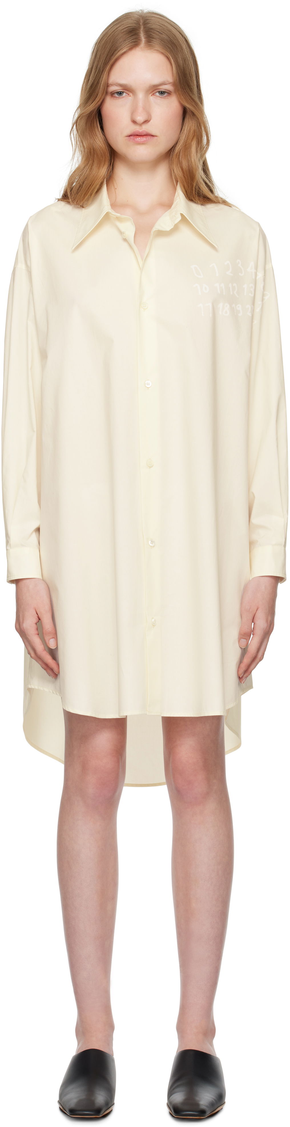 Obleke Maison Margiela Poplin Shirt Minidress Bela | S62CT0247 S47294, 0