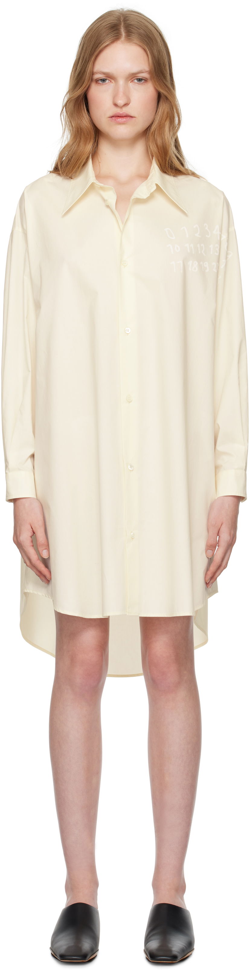 Obleke Maison Margiela Poplin Shirt Minidress Bela | S62CT0247 S47294
