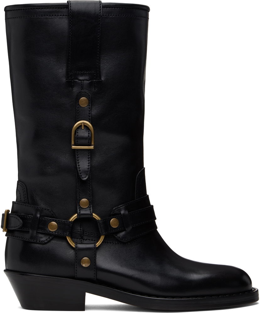 Oblačila ISABEL MARANT Isabel Marant Heiko Leather Boots Črna | 25PBO0192FA-C1A22S
