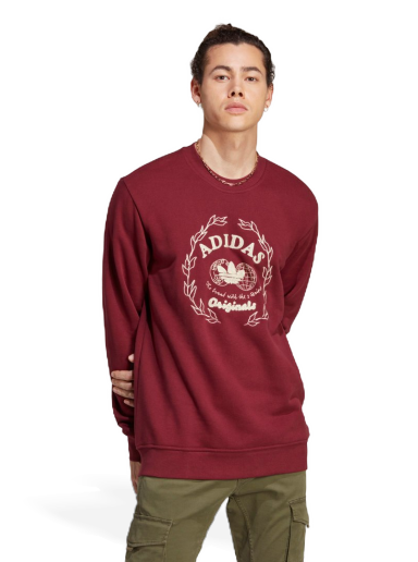 Pleteni pulover adidas Originals Graphics Archive Crew Bordo | IC5770