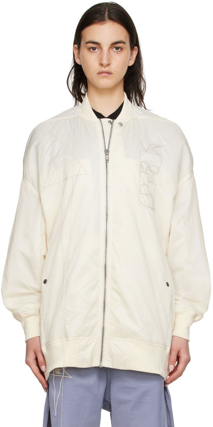 Bomber jakna Rick Owens Nylon Bomber Jacket Bela | DS01B7927 NDT1