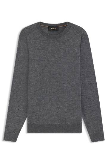 Pleteni pulover BOSS Knitted sweater in wool, silk and cashmere Siva | 50544808