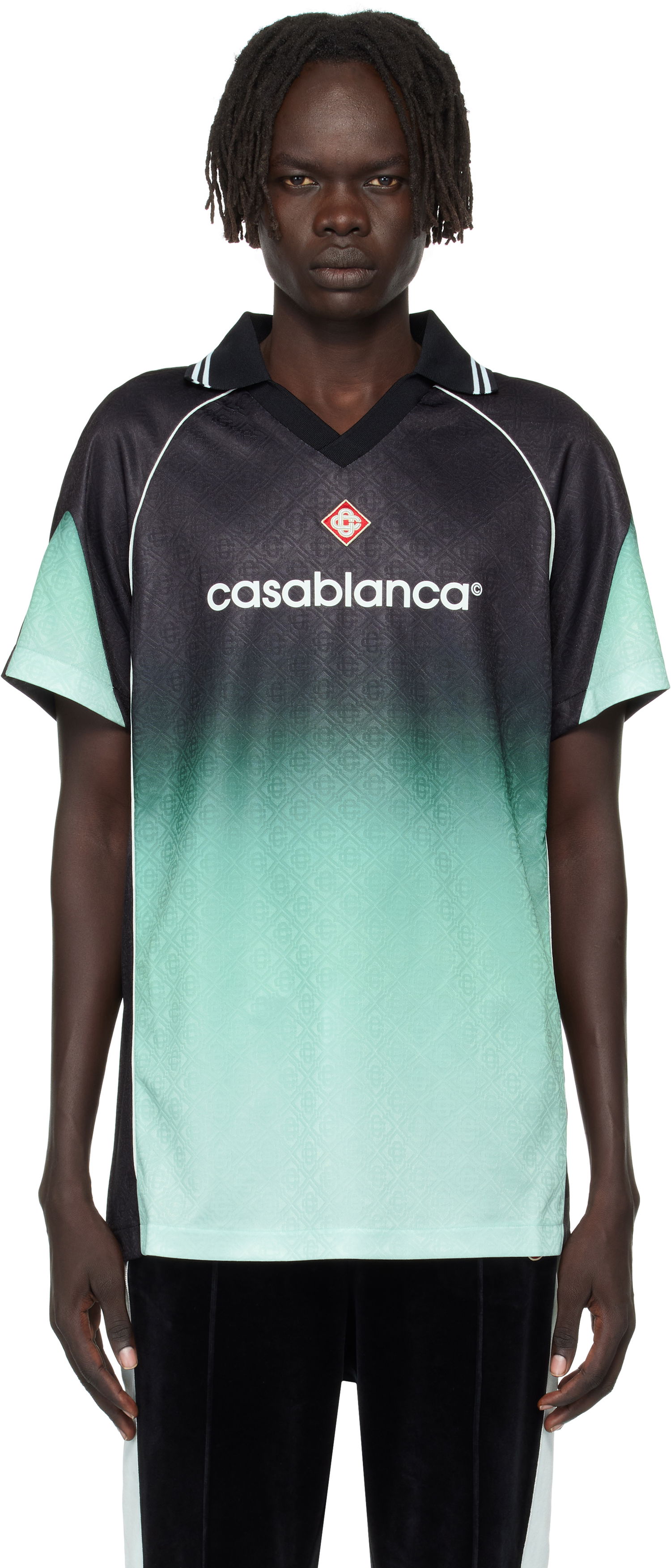 Dres Casablanca Casablanca Monogram Football Jersey Zelena | U-MPF25-JTP-375-01, 0