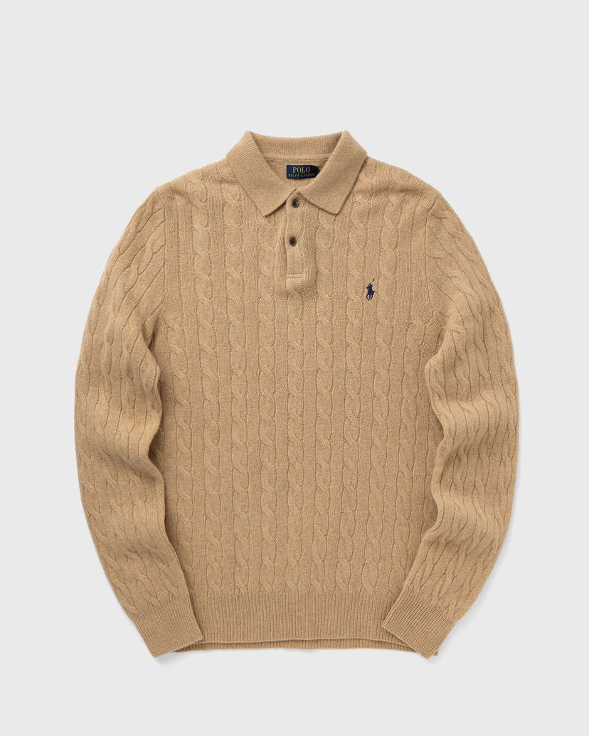 Pleteni pulover Polo by Ralph Lauren Cable-Knit Polo Sweater Bež | 710974165004