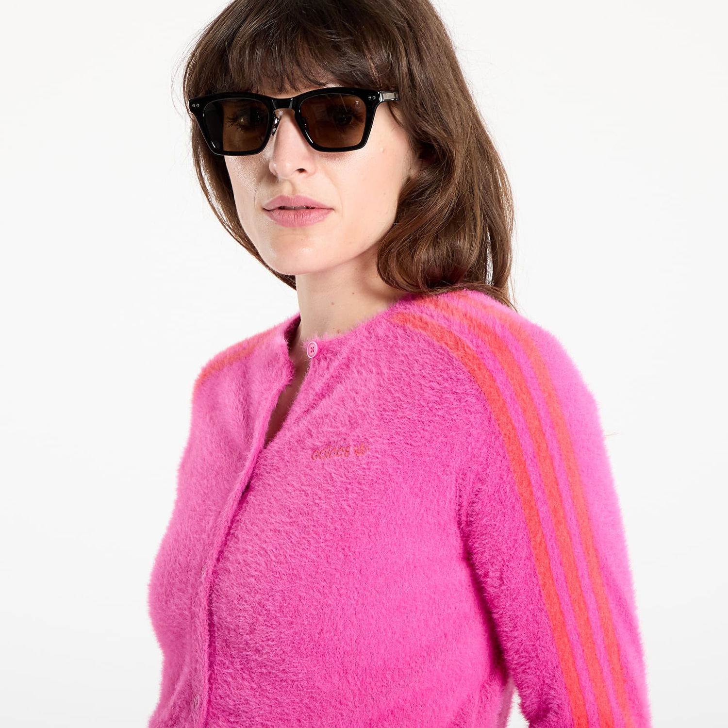 Pleteni pulover adidas Performance Fuzzy Knit Cardigan Roza | JW3645, 1