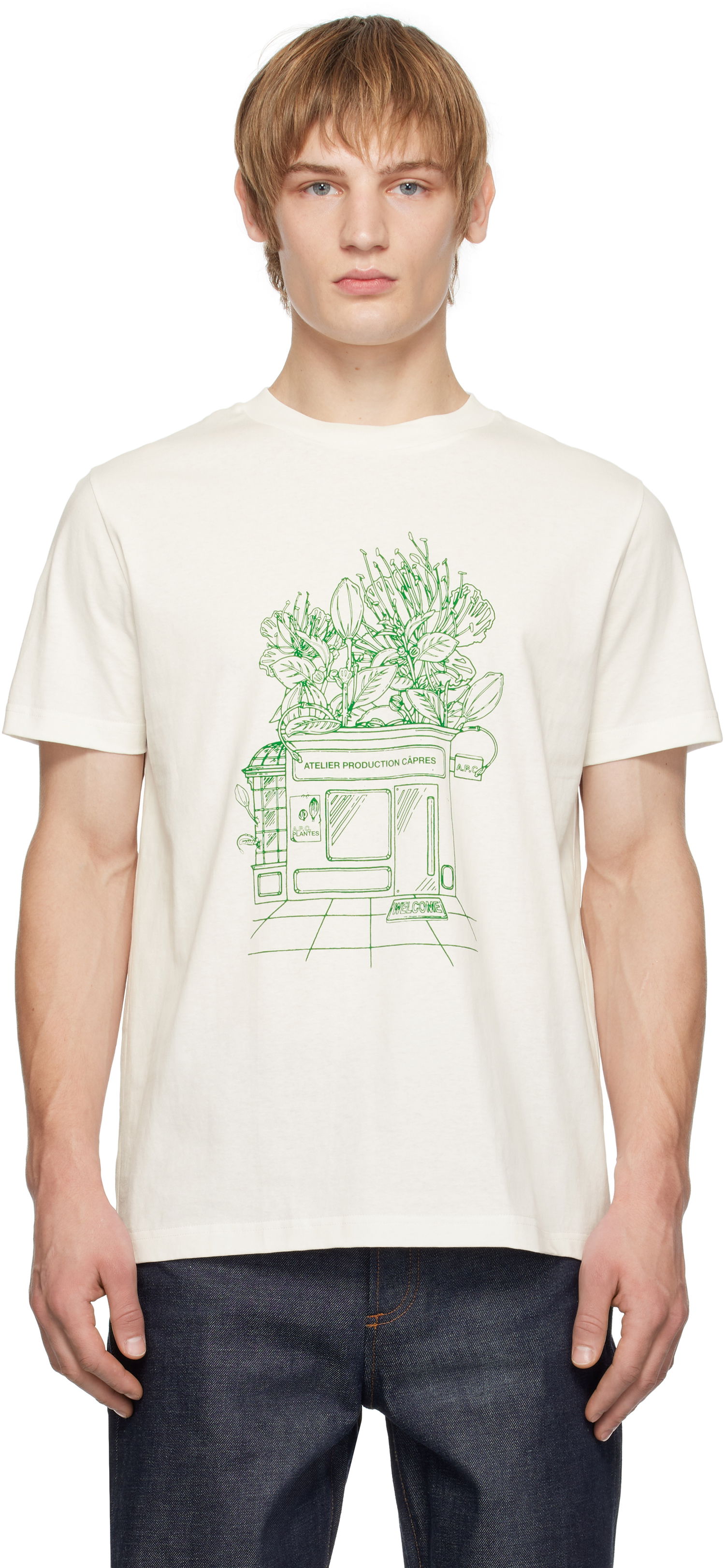 Majica A.P.C. Magasin Print T-Shirt Bela | COGCK-M26449, 0