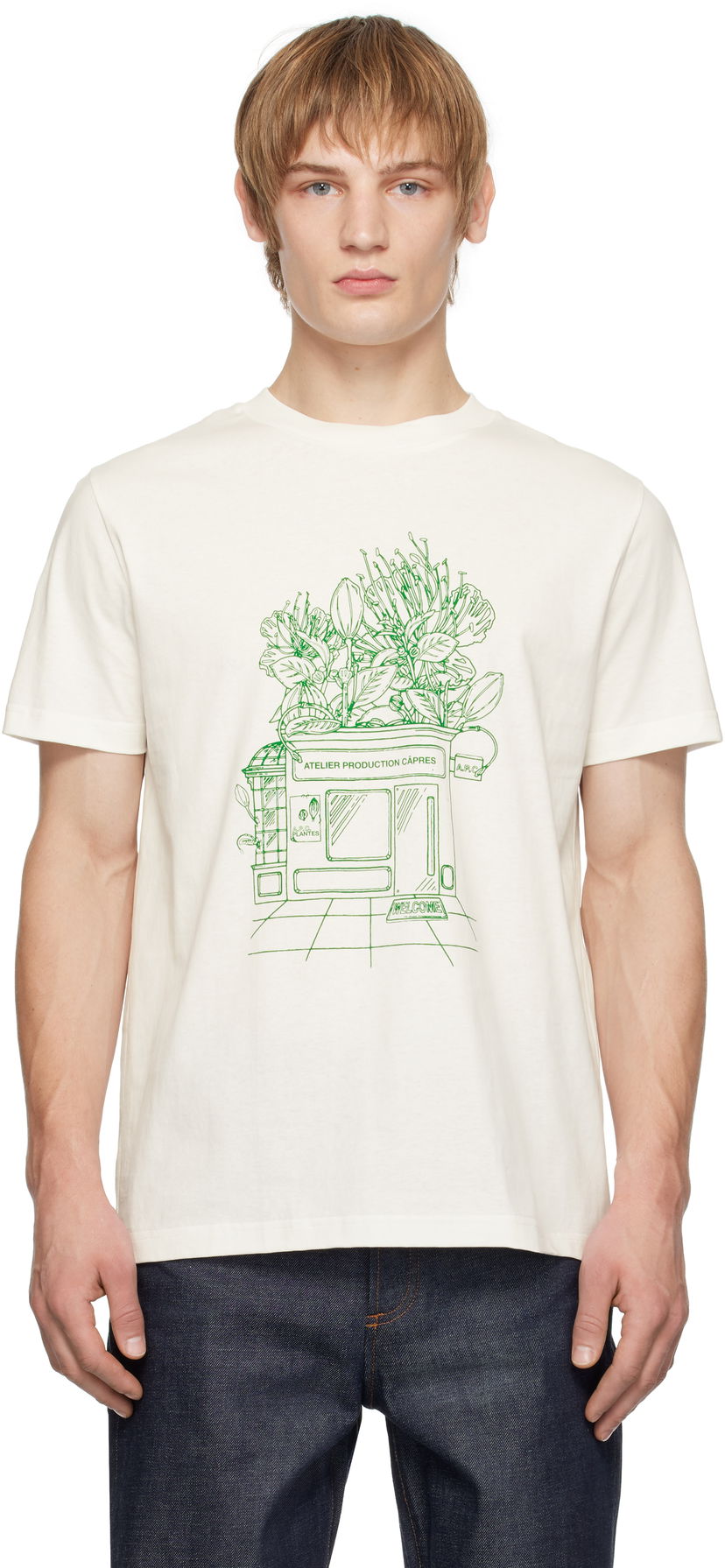 Majica A.P.C. Magasin Print T-Shirt Bela | COGCK-M26449