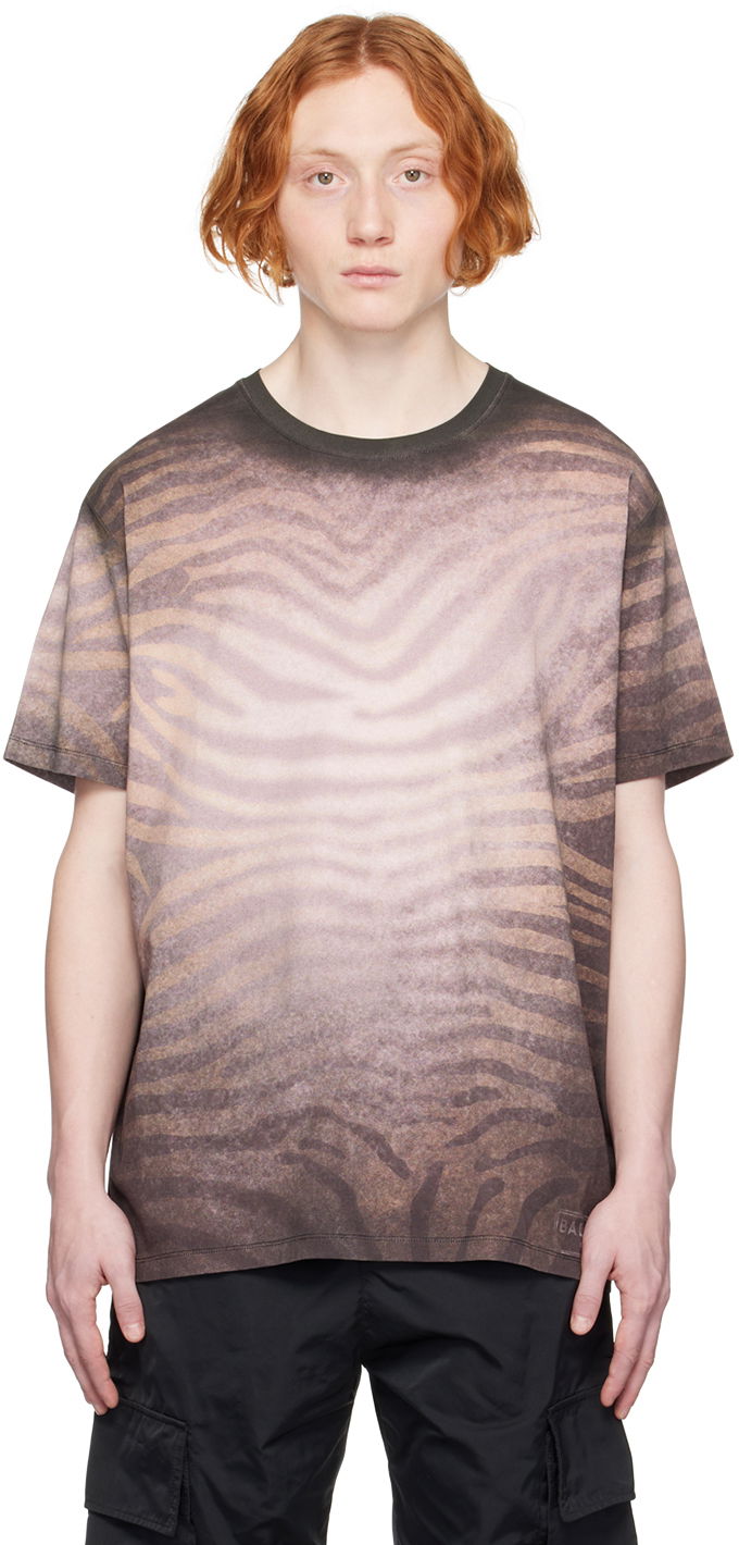 Majica Balmain Zebra Print Relaxed Fit T-Shirt Rjava | AH1EG010GC50