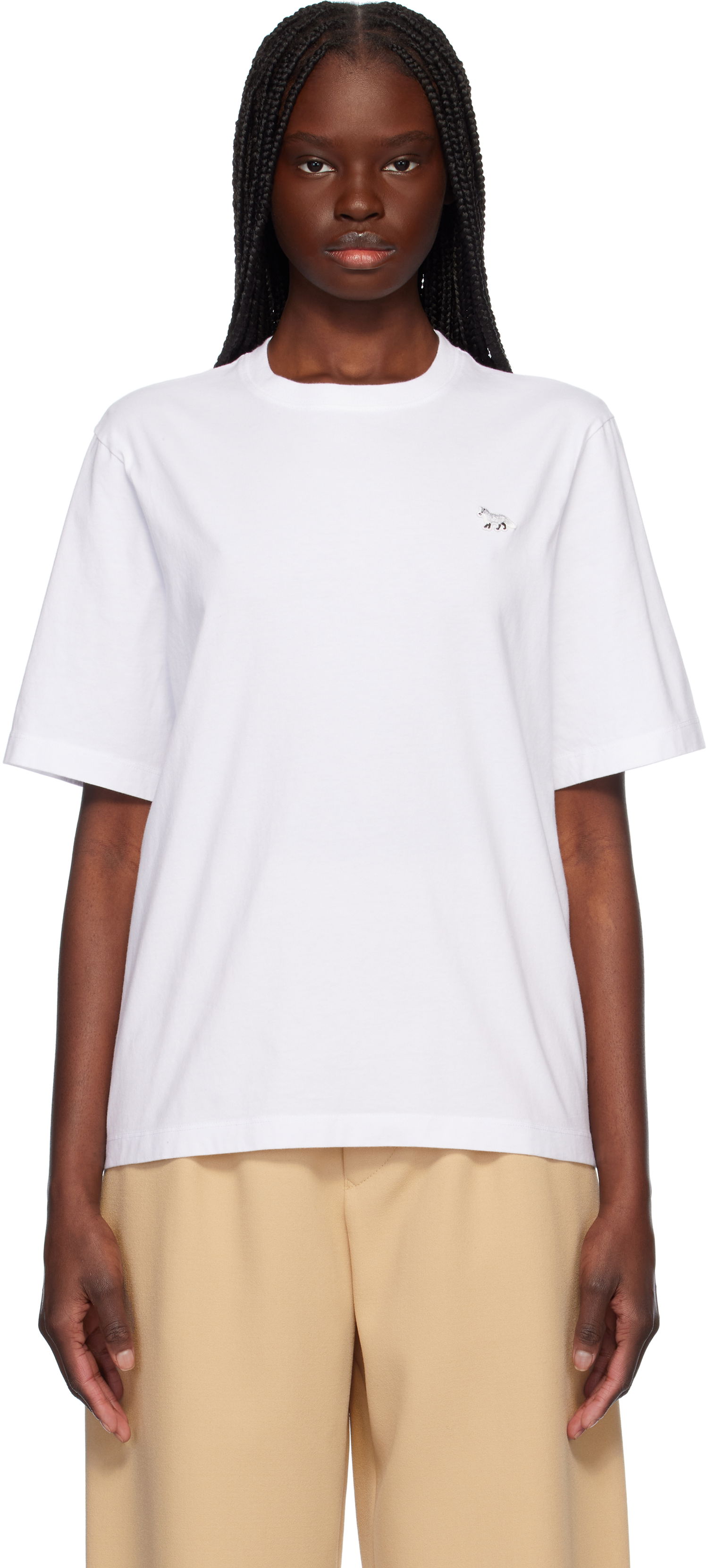 Majica MAISON KITSUNÉ Maison Kitsuné Baby Fox Patch Comfort T-Shirt Bela | OW00130KJ0008, 0